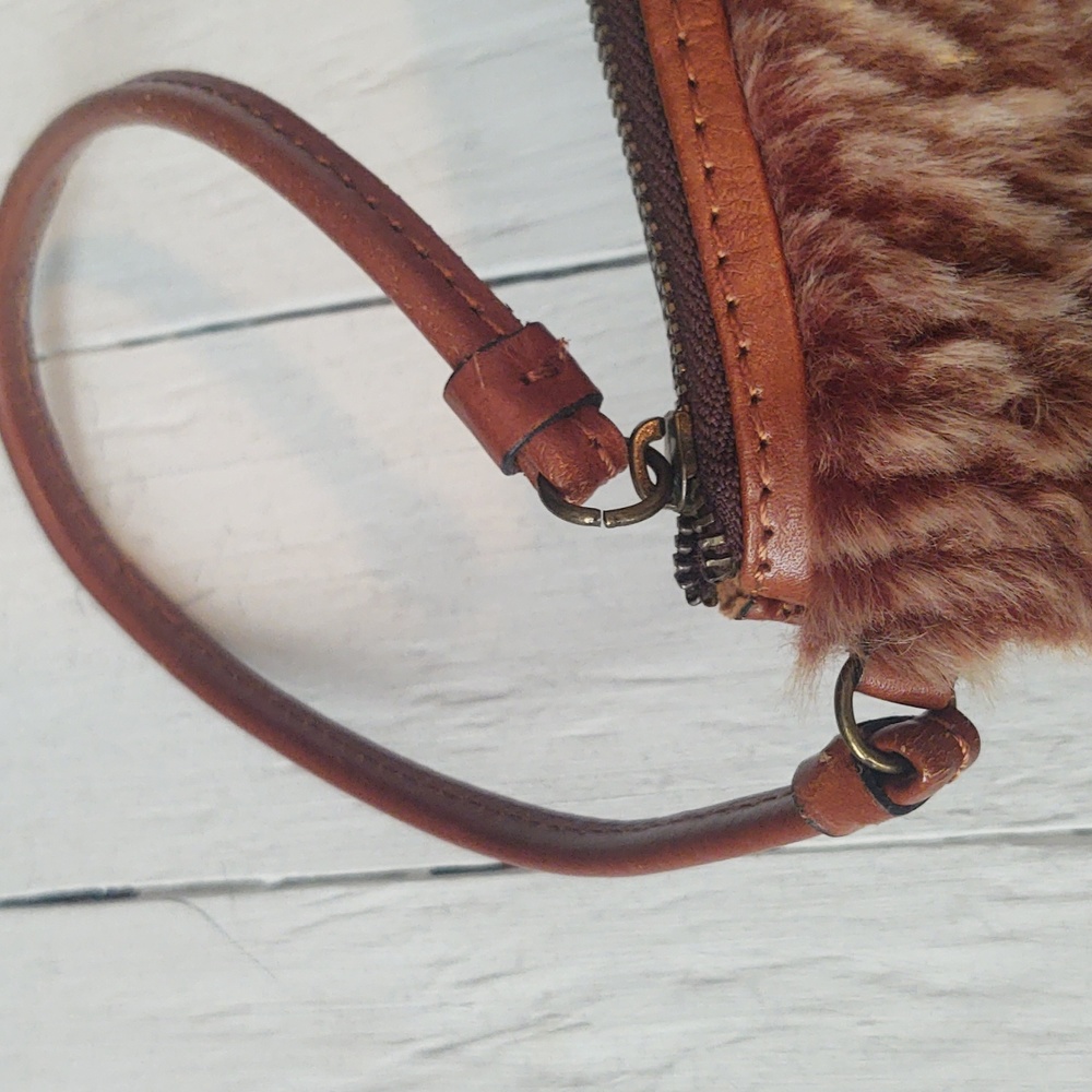 Patricia Nash Piedmont Laser Cut Sherpa and Leather Wristlet - Tan - Picture 10 of 10